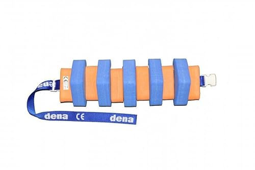 Schwimmgürtel Jugendliche Farbe Blau/Orange mit Sicherheitsverschluß 100cm Länge, verstellbarem Gurtband und abnehmbaren Plastazote-Schwimmern. Für Schwimmtraining. Nur so viel Hilfe wie nötig!