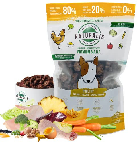 Naturalis Smart 80 Barf Trockenbarf Hundefutter 500 g Huhn Alleinfuttermittel ohne Zusätze getreidefrei sojafrei glutenfrei 100% Natur - schonend luftgetrocknet