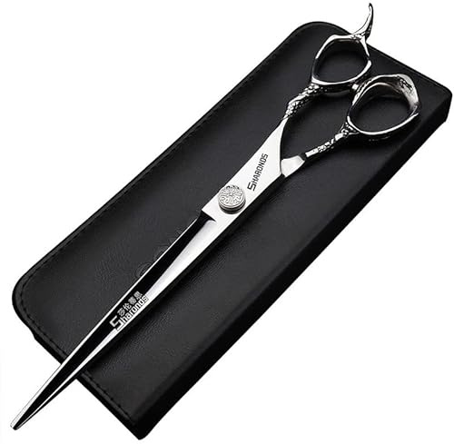 Forbici da parrucchiere, forbici da parrucchiere, forbici da parrucchiere super affilate, 5,5/6/7/8 pollici, forbici per tagliare i capelli, sensazione stabile della mano (8 pollici piatti)