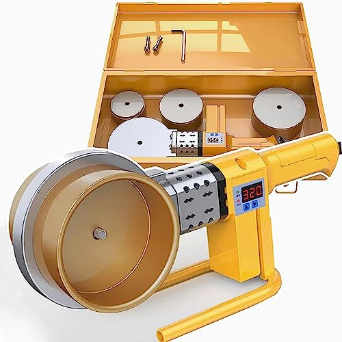 Soudeuse par fusion de tuyaux 2800W, outil de chauffage de tubes en plastique 0-300℃, avec 9 têtes de matrice (20-25-32-40-50-63-75-90-110MM), for le soudage de tuyaux PPR/PE/PP