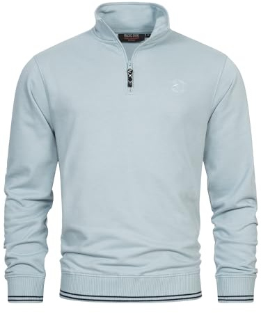 Indicode Herren INNate Sweatshirt mit Stehkragen und Reißverschluss | Herrenpulli für Männer Sky Way, L
