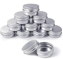 Lot de 12 petites boîtes vides en aluminium - Portables - 15 ml - Boîtes rondes vides avec couvercle à visser - Pour crème, lotion, masques, cosmétiques, nail art