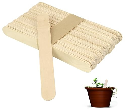 Pack of 100 Biodegradable Wooden Sticks – 11cm Wooden Waxing Sticks, Disposable Wax Applicator Spatulas for Body Hair Removal, Arts & Crafts (100 Wooden Sticks)