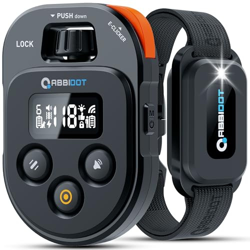 ABBIDOT Collier de Dressage pour Chien - Portée de 3.2 Km, 3 Veilleuses, 178 Niveaux avec 4 Modes, Clicker électrique, Collier électrique Rechargeable pour Petits et Grands Chiens (Noir, 1 Collier)