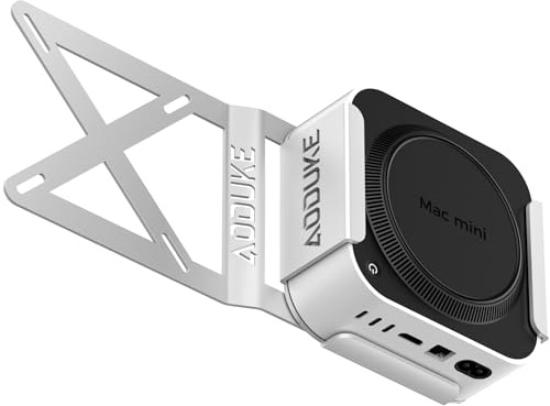AODUKE Aluminiumlegering Mac Mini M4 VESA-fäste, Mac Mini 2024 dockstativ, Mac Mini M4 Pro VESA monitorarm förlängningsplatta, kompatibel med 75 x 75/100 x 100 mm hålavstånd-B-MAXW