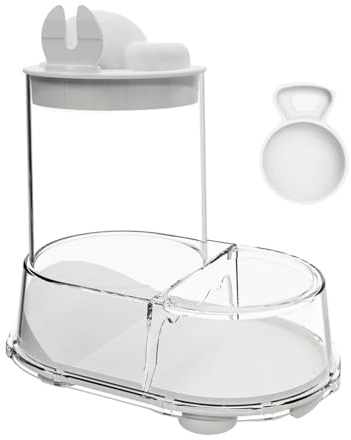 Cuenco de comida para hámster, alimentador automático para hámster, dispensador transparente y estable con diseño desmontable para jerbos, ratones, erizos, palomas, hurones, chinchillas