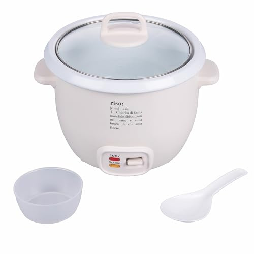 Cuiseur à riz en acier, couvercle en verre trempé, 2 fonctions, 400 W, ivoire, Victionary