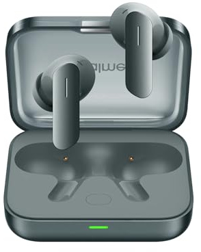 realme Buds Air7 Auriculares con cancelación activa del ruido de 52 dB, controlador de 12,4 mm, reproducción de 52 H, 6 micrófonos, conexión para dos dispositivos, Bluetooth 5.4, base profunda - Verde