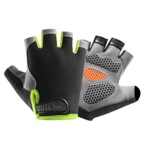 OnlyPRIME Gants de Musculation Hommes et Femmes – Gants de Fitness antidérapants avec Gel | Mitaines Sport Respirantes pour Accessoires Fitness et Musculation (Vert, S)