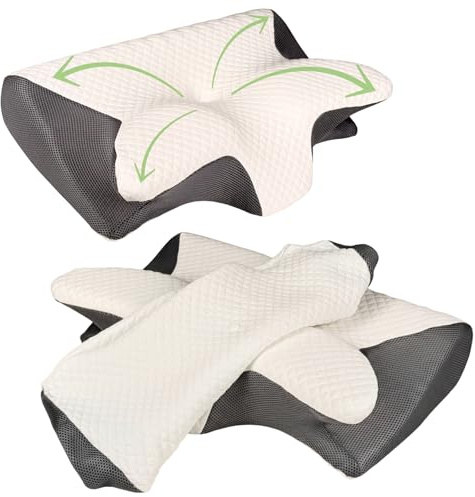 Zenadia Funda Almohada Cervicales y Cuello de Repuesto para Almohada Antironquidos, Funda Almohada Viscoelastica, Funda Almohada Dormir de Lado, Memory Foam, Funda Almohada Ortopédica Cervical