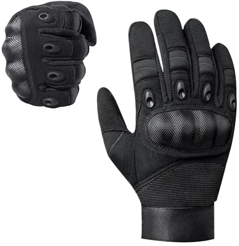 Guanti Moto Uomo Estivi, Guanti da Moto Invernali, Guanti Tattici Militari, Sottoguanti Donna, Guanti di Protezione Traspiranti con Protezioni e Touchscreen per Motociclista, Scooter, MTB (L)