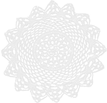 Cabilock Set de Table en Coton Blanc Style Européen Vintage Classique, Tapis de Table Polygonal Antidérapant pour Restaurants et Réceptions
