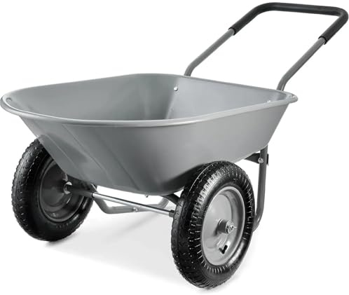Carretilla de Dos Ruedas for Uso doméstico, Carrito de jardín con Soporte Incorporado, Gris for jardinería y construcción