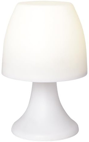 LED-Lampe mit Timerfunktion, weiß, 19 cm hoch, batteriebetrieben | Nachttischlampe, Lampe für das Kinderzimmer | Campinglampe