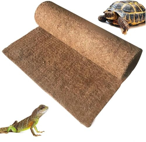 Hamiledyi 35.4×15.7 Reptile Carpet Coconut Fiber Substrate Large Lizard Cage Mat Coco Fiber Liner Snake Bedding Natual Coconut Fiber Carpet for Bearded Dragon Turtles Iguana Tortoises