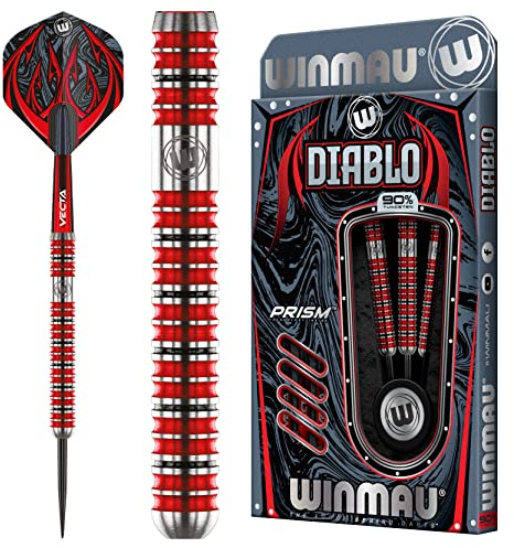 WINMAU Diablo 22 Gram Professionell Stålspets Volfram Dart Set med dartflygs och stjälkar