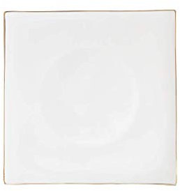 Vajilla Platos de cena blancos Platos de porcelana con borde dorado Platos de servicio cuadrados Platos de almuerzo Comedor familiar (Color : White 10 inch) little surprise