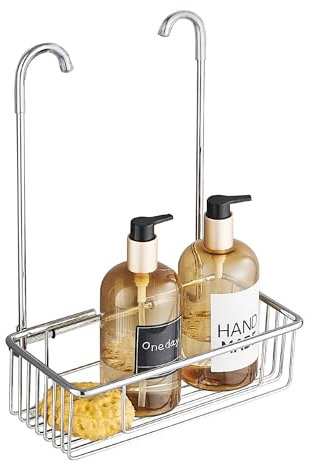 Wopeite Estante de Ducha Colgar, Cesta de Ducha Colgante en el Mezclador de Ducha, Estantería Ducha Jabonera Ducha sin Taladros, Acero Inoxidable & Antióxido, 25 x 13 x 35 cm, Plateado