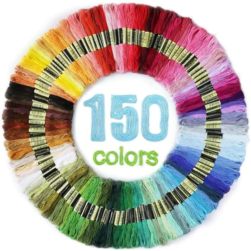 Maxee 150 färger broderigarn, regnbågsfärg, broderigarn, används för korsstygn, armbandstråd, hantverksvändning