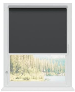 RENA Rollos Für Fenster Ohne Bohren - Thermorollo Verdunklungsrollo - Weiße Kette Verstellbar - Hitzeschutz Sichtschutz - 100 x 150 cm Graphit Silber