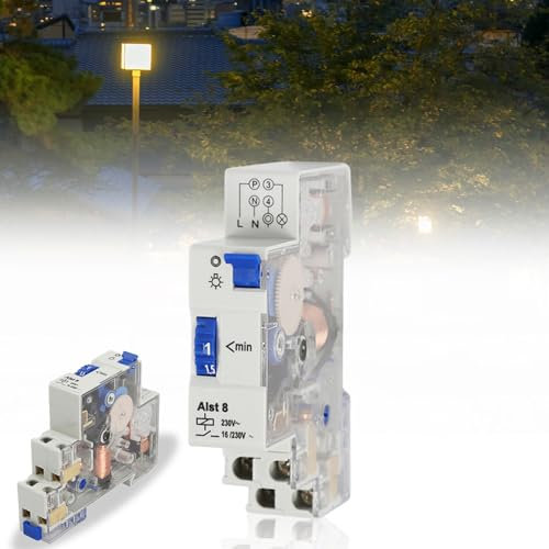 Leikurvo Interrupteur temporisé pour lumières d'escalier, minuterie pour escaliers, fontaines, chauffe-eau, lampadaires, boîtes publicitaires, fermes, etc. blanc