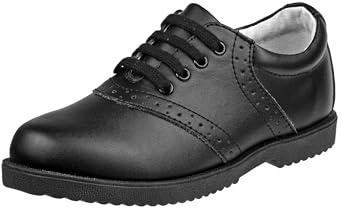 Girls Uniform Shoes Classic Lace-up Oxfords, Black (2 Medium, Big Kid)