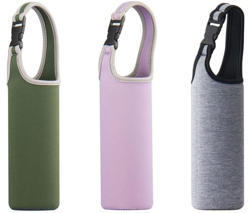 TuNan 3PCS Water Bottle Carrier 16oz-21oz, Neoprene Sleeve Cup Holder Pouch with Carrying Handle for All Portable Sport Water Bottle