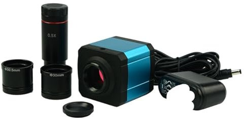 Microscope Observation Microscope Cameras 14MP HDMI Industrial Digital Camera USB Microscope Electronic Eyepiece TF Video Recoder 0.5X C Mount Ring Adapter Optional(Camera with 0.5X)