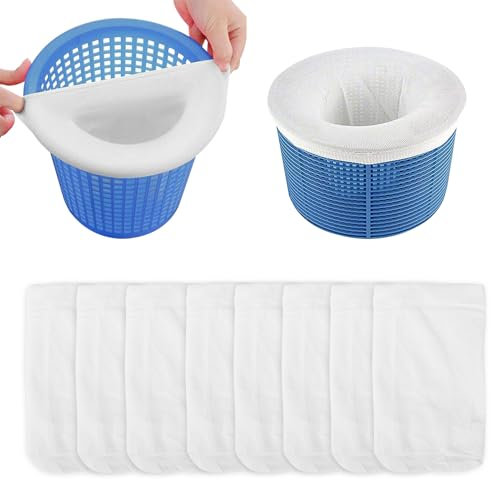Kyzuzia 10pcs Calzini per Skimmer, Protezione per cesti e Skimmer, Rete per Rimuovere Scorie, Foglie, Schiuma, polline, Insetti, Piccole Particelle