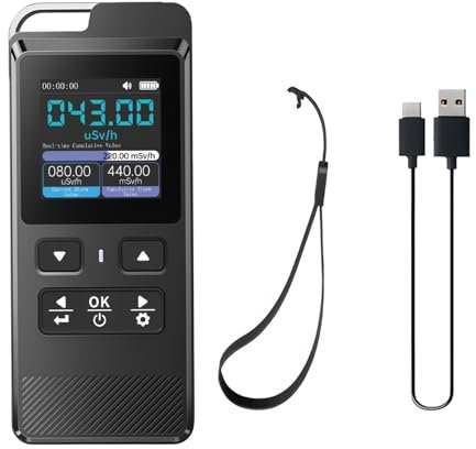 Contador Geiger GC-02 Detector de Radiación Nuclear Dosimetro Portátil | Monitoreo de Tiempo Real, Memoria de Datos | Medidor de Radiactividad Profesional Beta, Rango y Rayos X