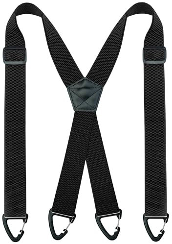 JEMYGINS Herren Outdoor Hosenträger X-Typ längenverstellbar mit Dreieckige Anti-Rutsch-Schnalle Schwarz