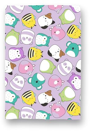 Character World Squishmallows Official Fleece Throw Blanket | Super Soft Warm Purple Throw, Playful Design | Perfect For Home, Bedroom, Sleepovers & Camping | Size 100 x 150cm