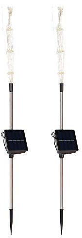 RASTKY Luci Solari per Fuochi d'artificio da Esterno, Confezione da 2, Set da 2 Pezzi, Set da Giardino, Decorativo, Prato, Halloween, Illuminazione Natalizia, Paesaggio Natalizio, con