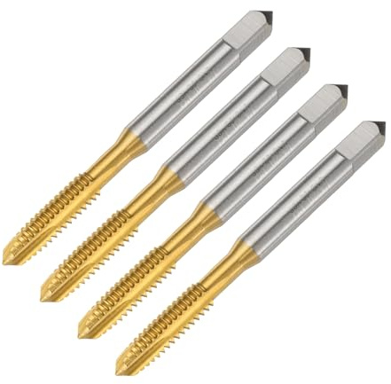 QUARKZMAN 4 stycken 1/4-20 UNC B2 spiralpunkt gängskärare, skruvgänga skärverktyg, titanbelagd 6542 höghastighetsstål maskin gängborr montering bit