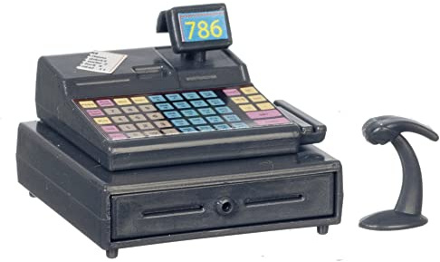 Dollhouse Modern Cash Register Till with Scanner Miniature Shop Accessory
