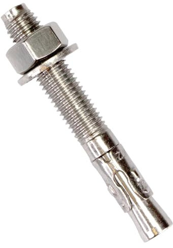 PRIOstahl® Perno de anclaje de acero inoxidable V2A, tornillo de anclaje para cargas pesadas (M16 x 90 mm, 10 unidades)