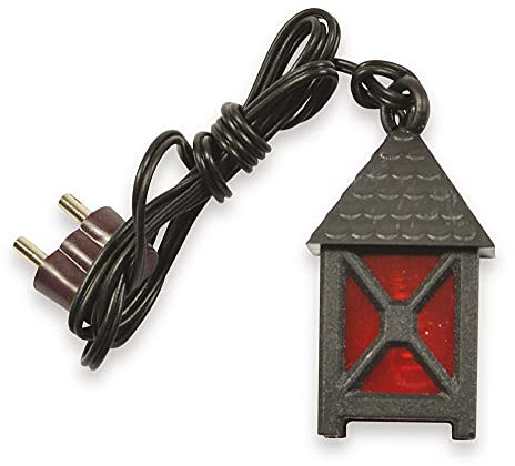 Riffelmacher Mini Laterne für Weihnachtskrippe 4cm 78237 - Schwarz Rot | Zubehör Modelleisenbahn Weihnachten Krippe 3,5V E5