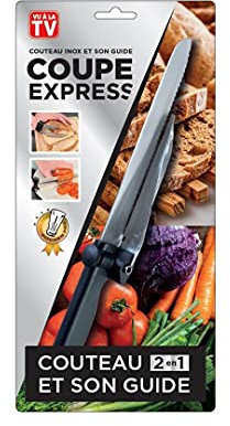 venteo - Couteau trancheur avec guide - Coupe Express - Noir - Adulte - Couteau précision