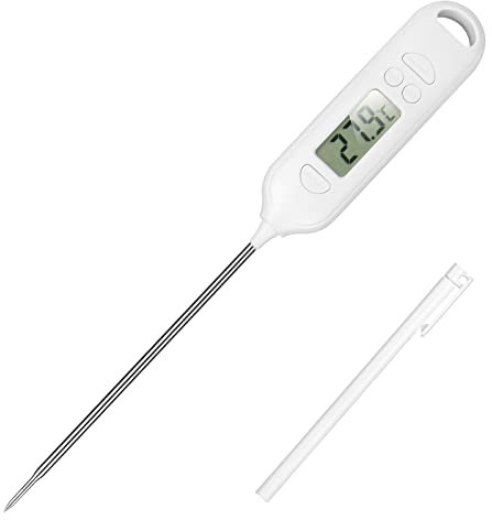 Digitale Küchenthermometer, Fleischthermometer Grillthermometer Bratenthermometer mit langer Sonde, LCD-Bildschirm Kochthermometer für Küche, Kochen, Grill, BBQ, Babyernährung