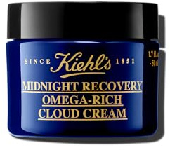 KIEHL'S Midnight Recovery Omega-Rich Cloud Cream, 50 ml, stärkende Nachtcreme für sichtbar prallere und strahlendere Haut am Morgen, natürliche Hautpflege mit Lavendel