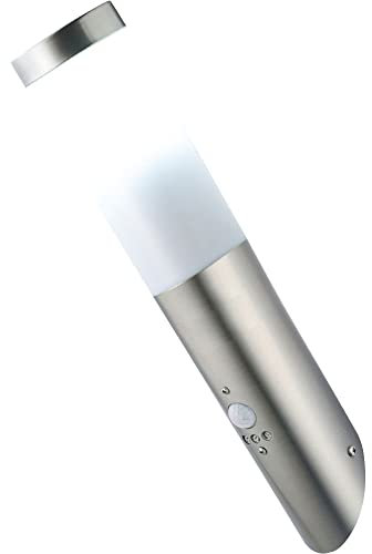 2x Wandleuchte mit Bewegungsmelder Außenleuchte Wand Modern Wandfackel Garten, Fernbedienung dimmbar, RGB LED, DxH 7,6x41 cm