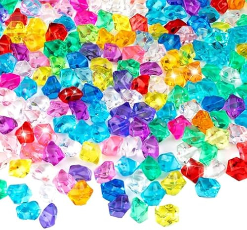 600 stycken ädelstenar, dekorativa diamanter, akryl, strass, stora ädelstenar, för barn, diamantdekoration, dekoration, dekorativa kristallstenar, ädelstenar, färgglada formstenar för bordsdekoration