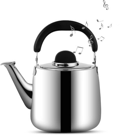 Tea Kettle,Whistling Tea kettle for Stove Top,2.1 QT Stainless Steel Teapot,Induction Tea Kettle Pot for Stovetop (1.9 L,Silver)