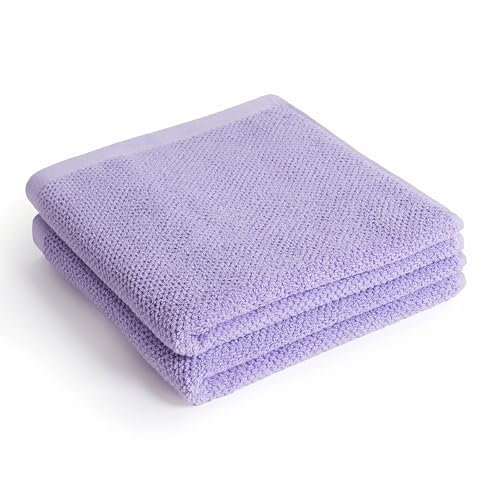 herzbach home - Spa Kollektion - Handtücher Set 50x100 cm 100% Baumwolle (Lavendel)