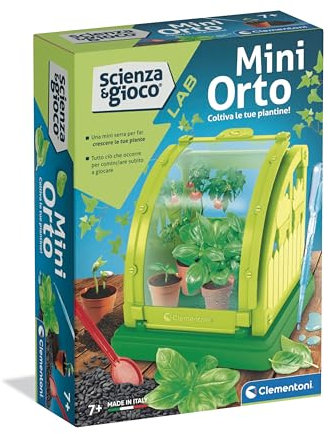 Clementoni Scienza e Gioco Lab - Mini Orto, Gioco Scientifico per Bambini 7+ Anni, Kit Piante da Coltivare per Scoprire la Botanica, Made in Italy, Lingua Italiana, 19401