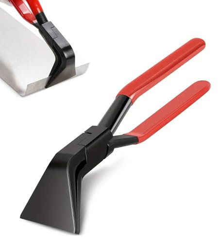 Alicates de pliegue de 45°, alicates para chapa ancha, 60 mm, con mango antideslizante, longitud total de 280 mm, herramienta para doblar y alisar chapas (rojo)