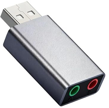 Carte Son Externe USB vers Jack 3,5 mm avec Entrée Micro et Sortie Casque, Adaptateur Audio USB Stéréo Plug and Play pour PC Laptop PS4 PS5 Compatible Windows et Mac, Convertisseur Audio Compact