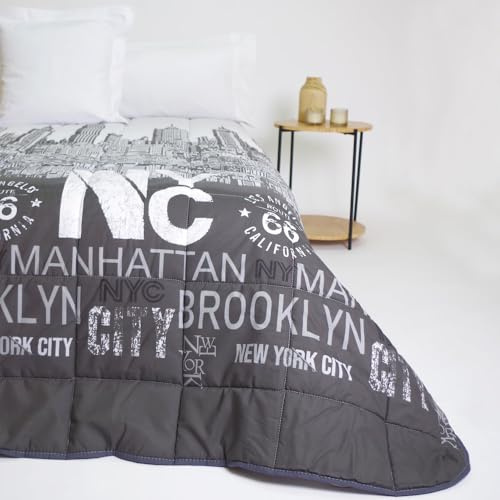 10XDIEZ Edredón Invierno Skyline (Gris - Cama de 150cm)