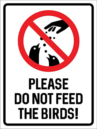 Please Do Not Feed The Birds Symbol Warning Sign Hanging Wall Plaque Metal Poster Plaque Tin For Garage Cafe Garden Bar Pub M