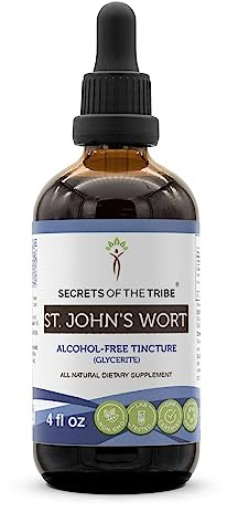 Secrets of the Tribe St. John's Wort Tincture Alcohol-Free Liquid Extract, Saint John's Wort (Hypericum Perforatum) Dried Herb (4 FL OZ)